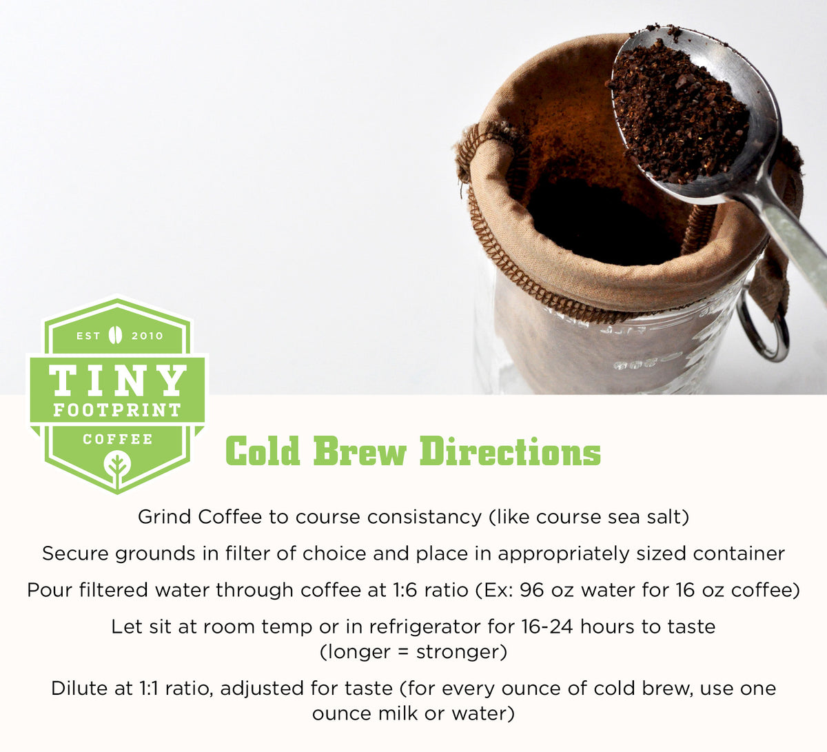 Tiny Footprint Coffee Organic Cold Press Elixir Ground 16 Ounce  855941002473 for sale online