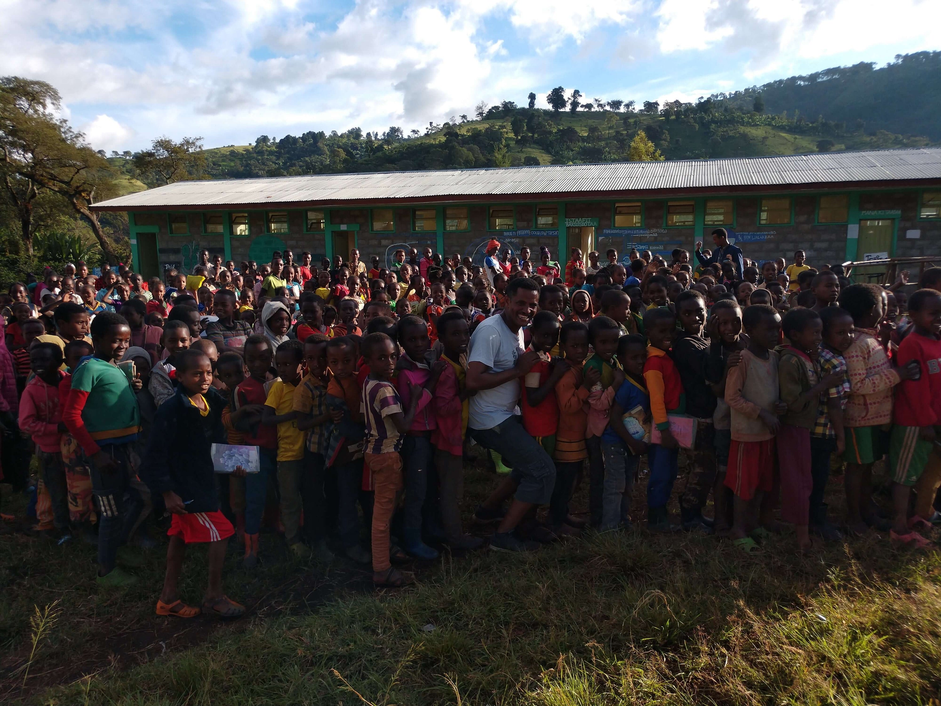 Suke Quto Funded School Building with students Ethiopia Guji