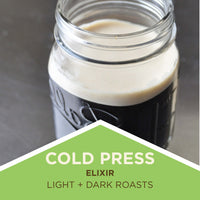 Cold Press Elixir Cold Brew Coffee Badge Glass of Nitro Cold Brew
